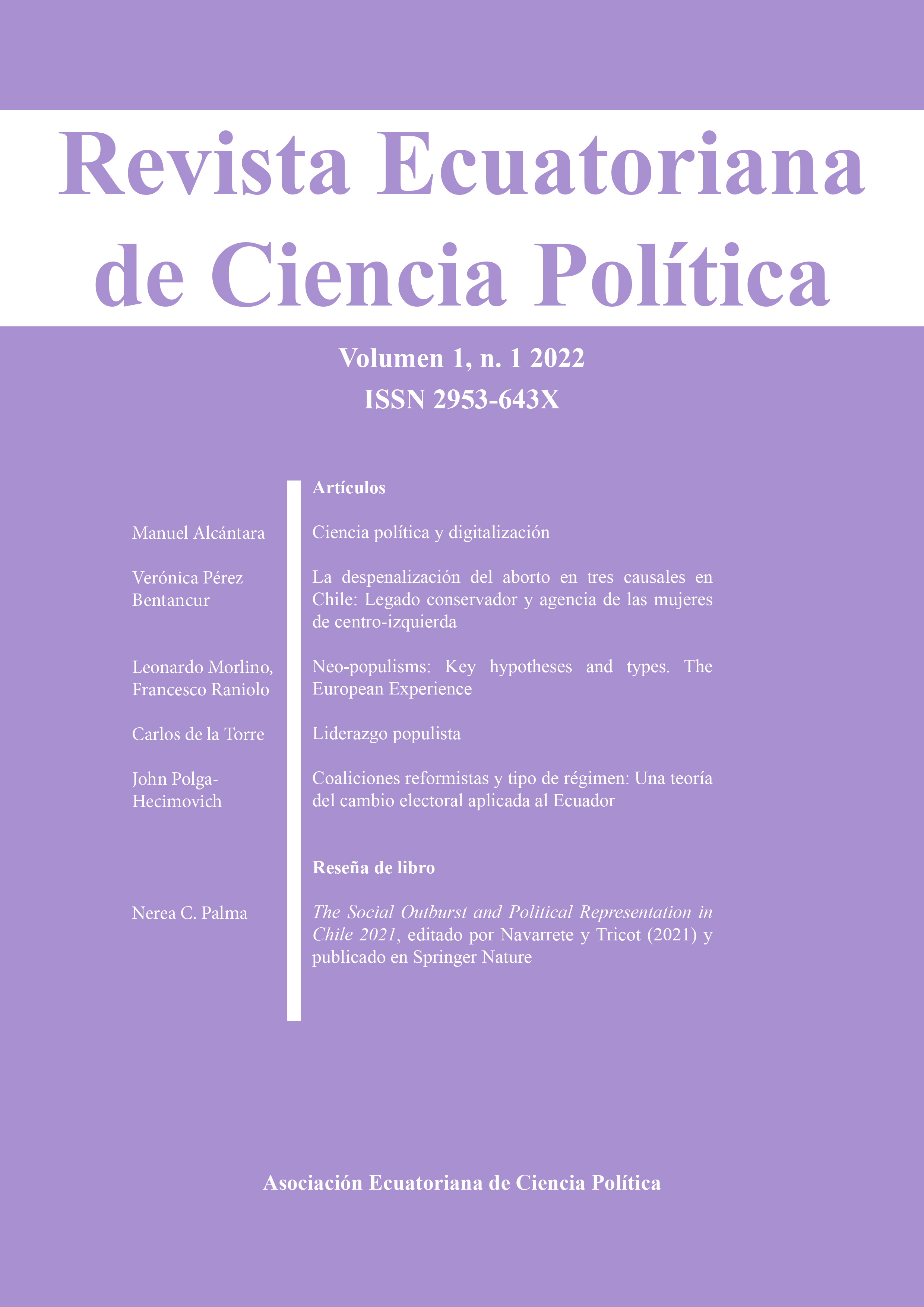 					Ver Vol. 1 Núm. 1 (2022): Revista Ecuatoriana de Ciencia Política 
				